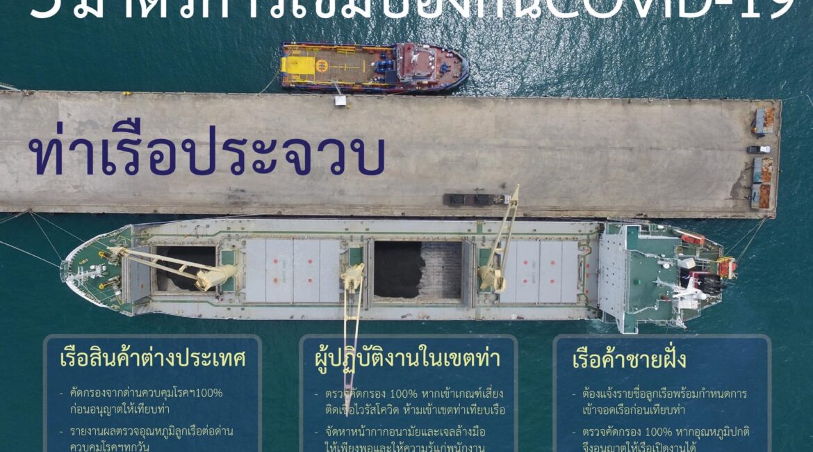 “ท่าเรือประจวบ” รับมือโควิด-19 ย้ำการ์ดไม่ตกวางมาตรการควบคุมเข้ม